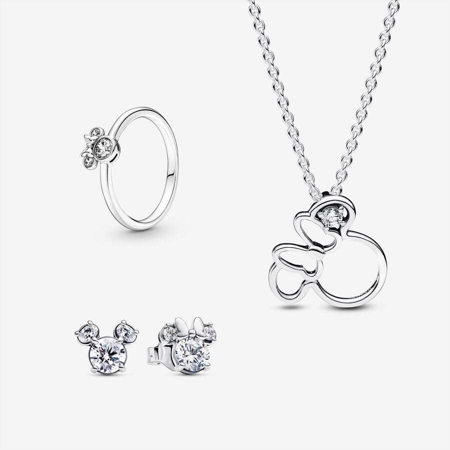 Disney Mickey Mouse and Minnie Mouse Sparkling Jewellery Set image number 0