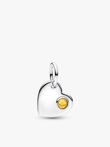 November Birthstone Heart Pendant Necklace