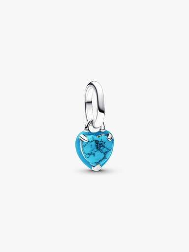 Mini charm-pendentif Cœur turquoise
