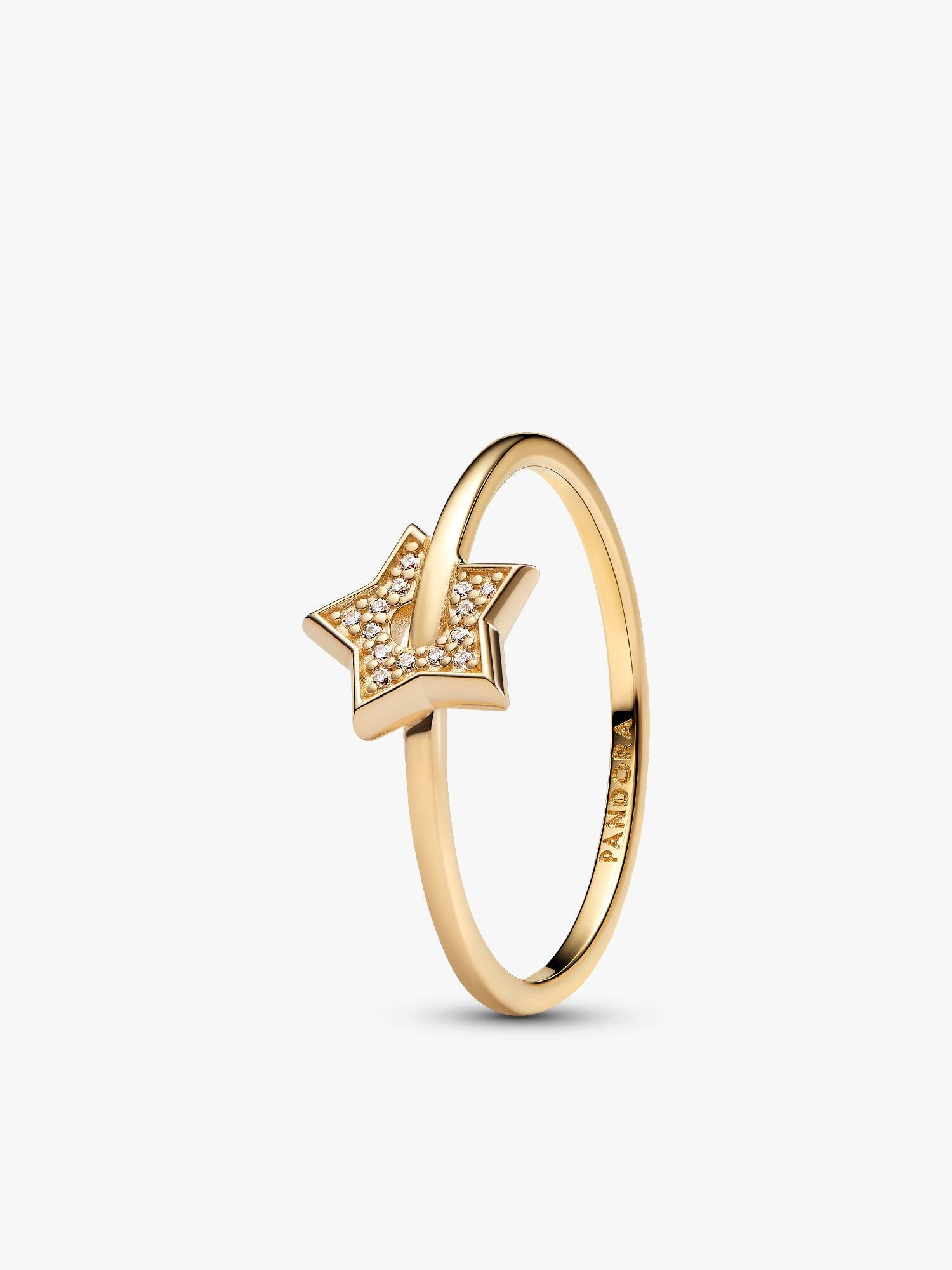 Bague Étoile pavée en or 14 K avec diamant créé en laboratoire Pandora Talisman