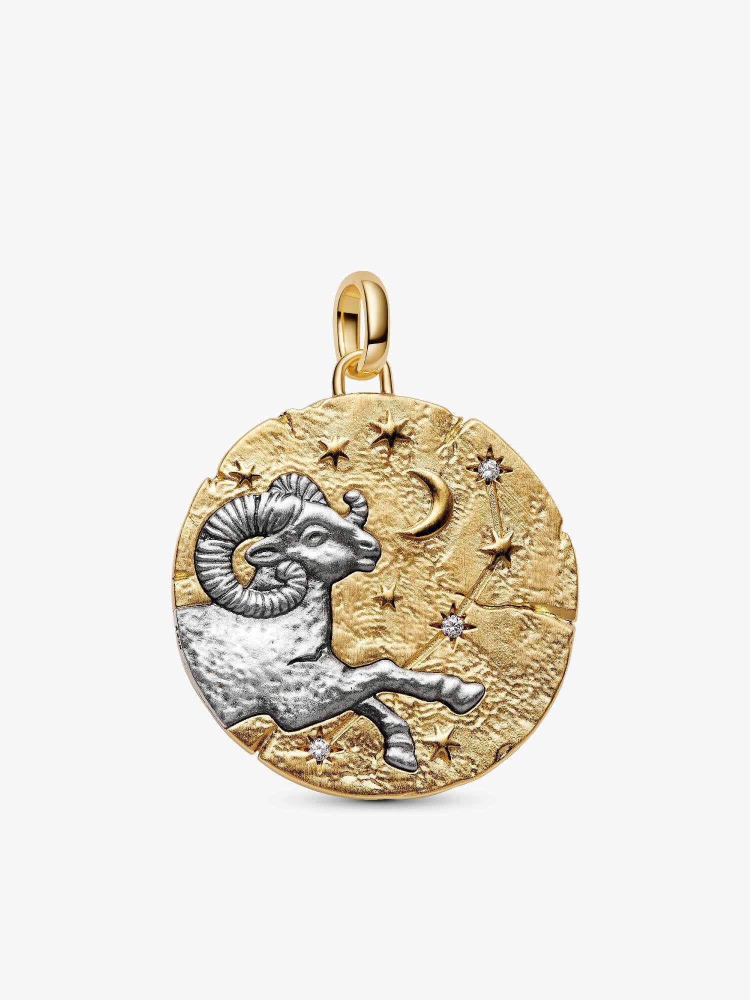 Aries Zodiac Oversized Medallion Charm