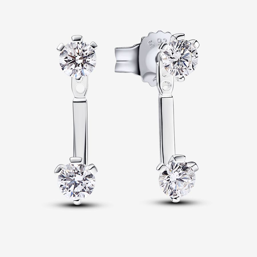 Pandora Nova Lab-grown Diamond Stud Drop Jacket Earrings 1.00 carat tw Sterling Silver image number 0