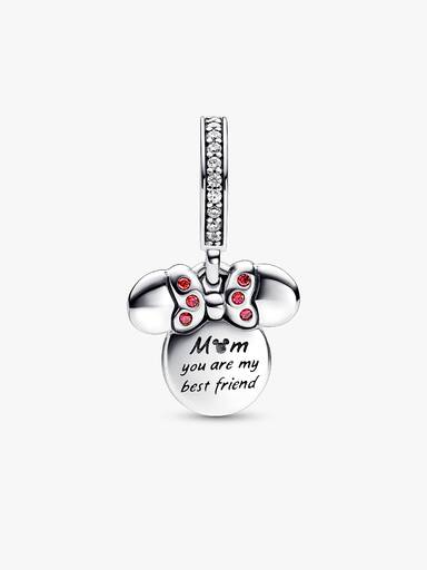 Disney Minnie Mouse Silhouette "Mom" Double Dangle Charm