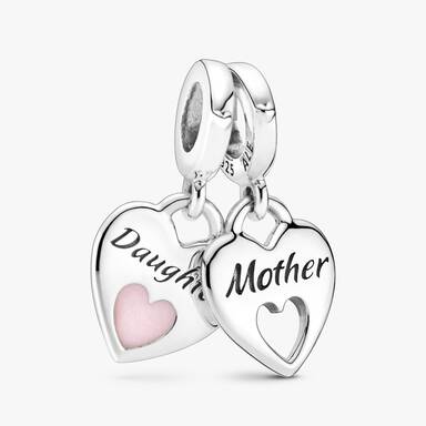 Bracelet avec charm-pendentif séparable Mère et fille