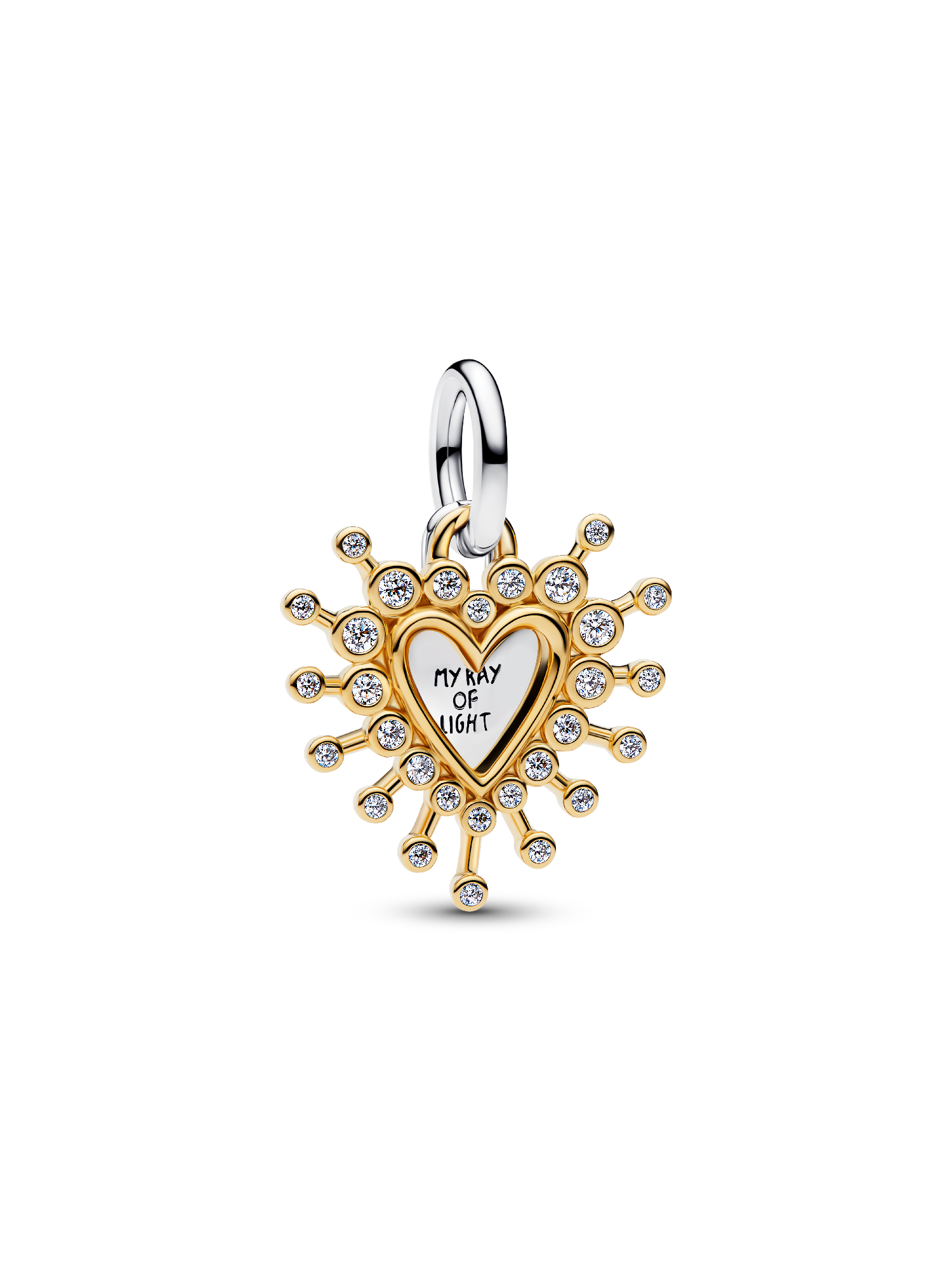 Radiant Heart Double Dangle Charm | Pendant | Two-tone | Pandora