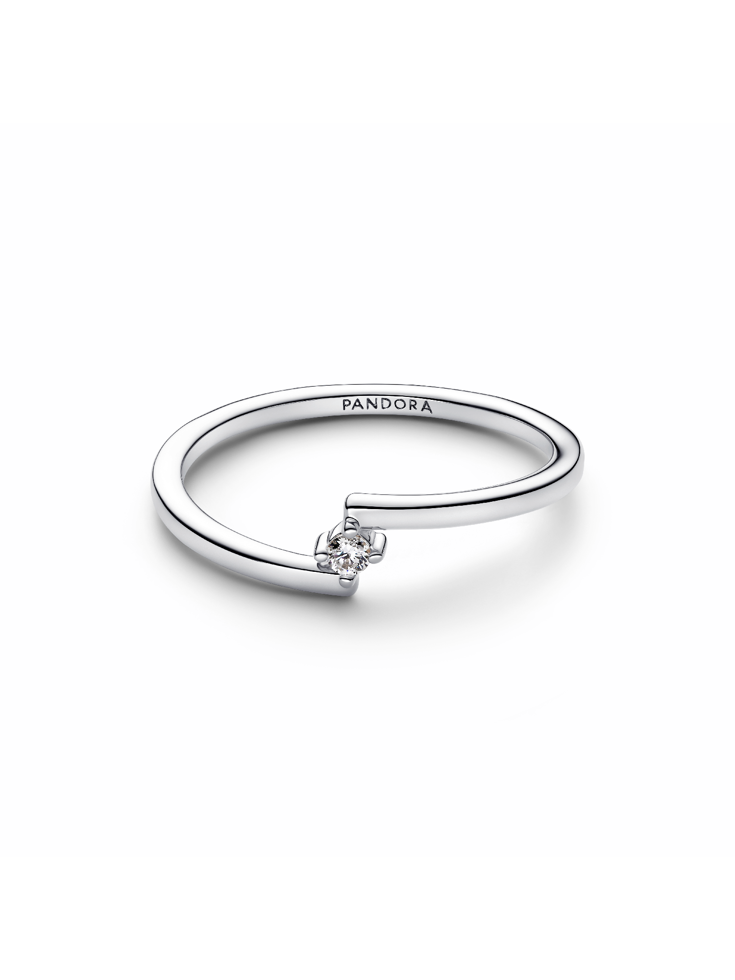 Bague à solitaire anneau fendu
