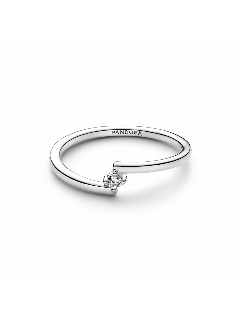 Bague à solitaire anneau fendu