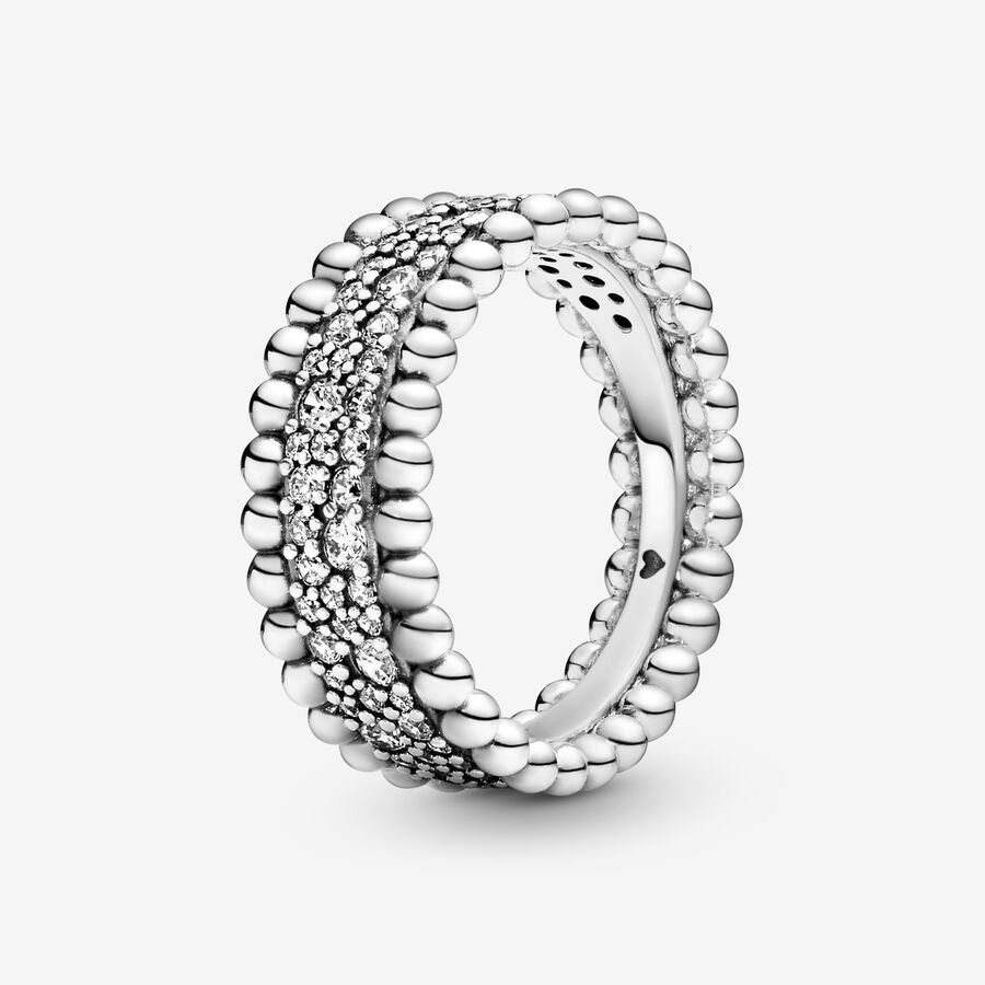 FINAL SALE - Beaded Pavé Band Ring image number 0