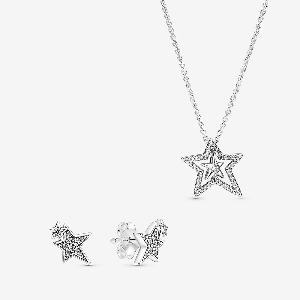 Sparkling Asymmetric Star Jewelry Gift Set | Pandora CA