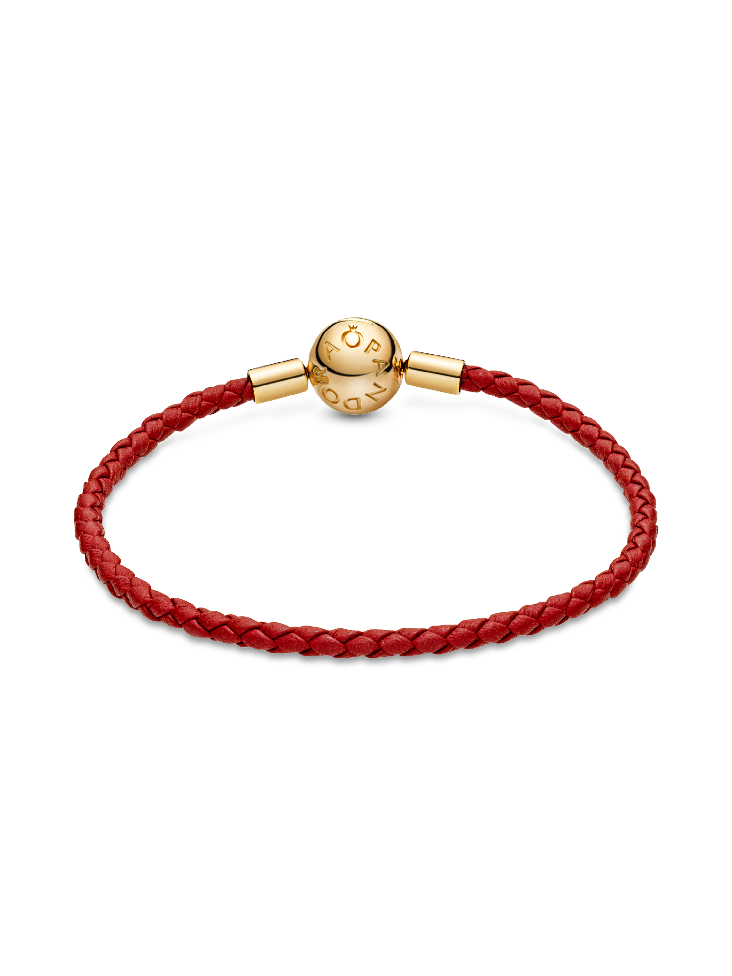Pandora Moments Red Woven Leather Bracelet