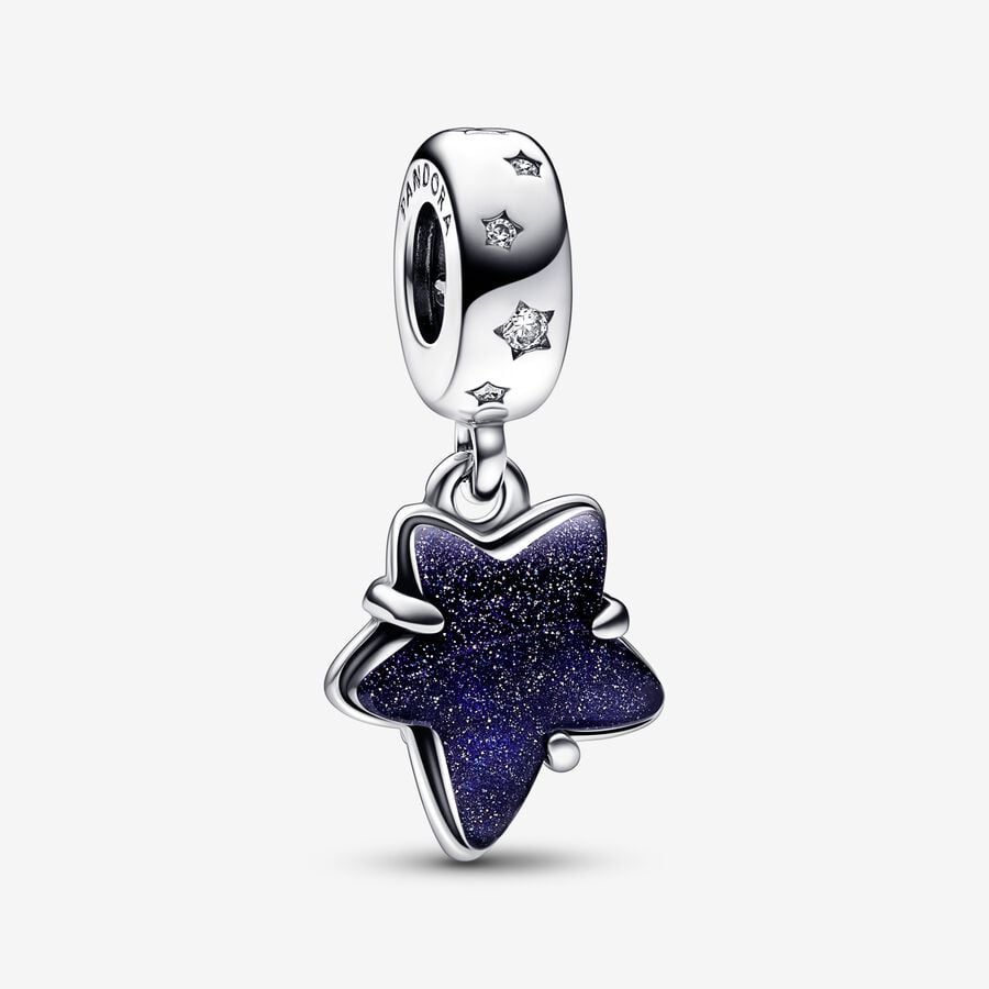 Charm-pendentif Étoile de galaxie céleste en verre de Murano image number 0