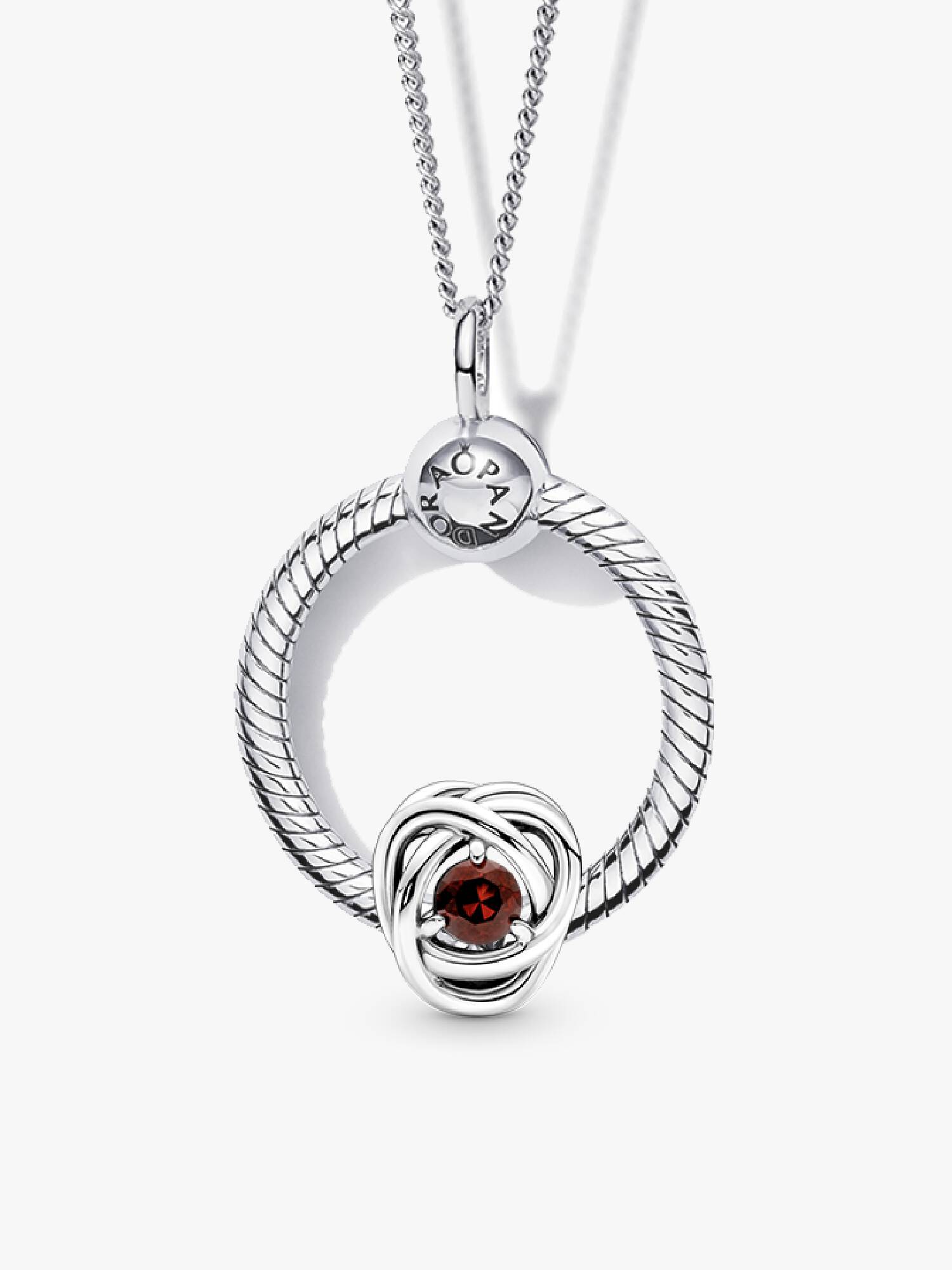 January Eternity Circle Pendant Necklace