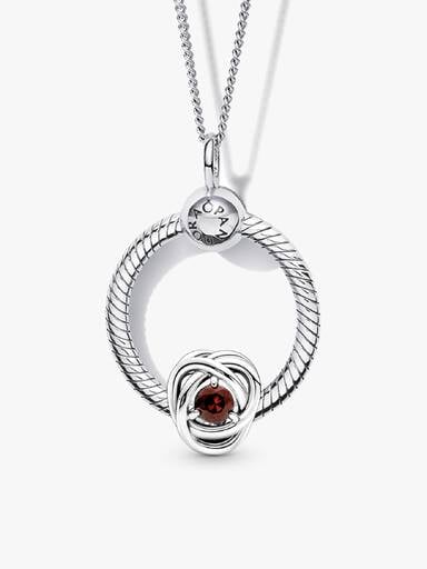 Collier avec charm-pendentif Cercle éternel de janvier