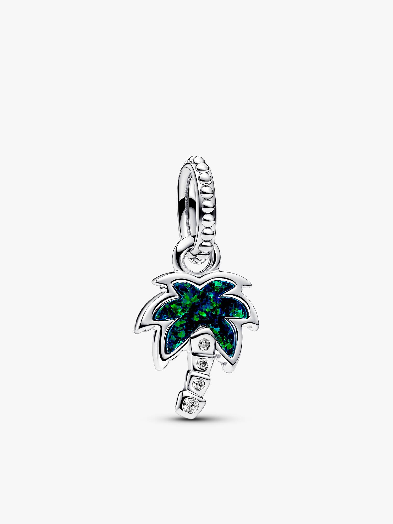 VENTE FINALE - Charm-pendentif Palmier vert opalescent