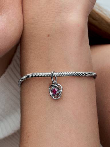 VENTE FINALE - Charm-pendentif Cercle éternel rose d'octobre