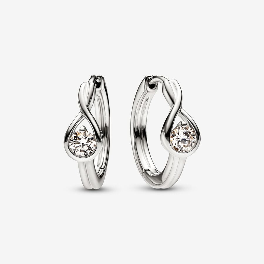 Pandora Infinite Lab-grown Diamond Hoop Earrings 0.50 carat tw 14k White Gold image number 0
