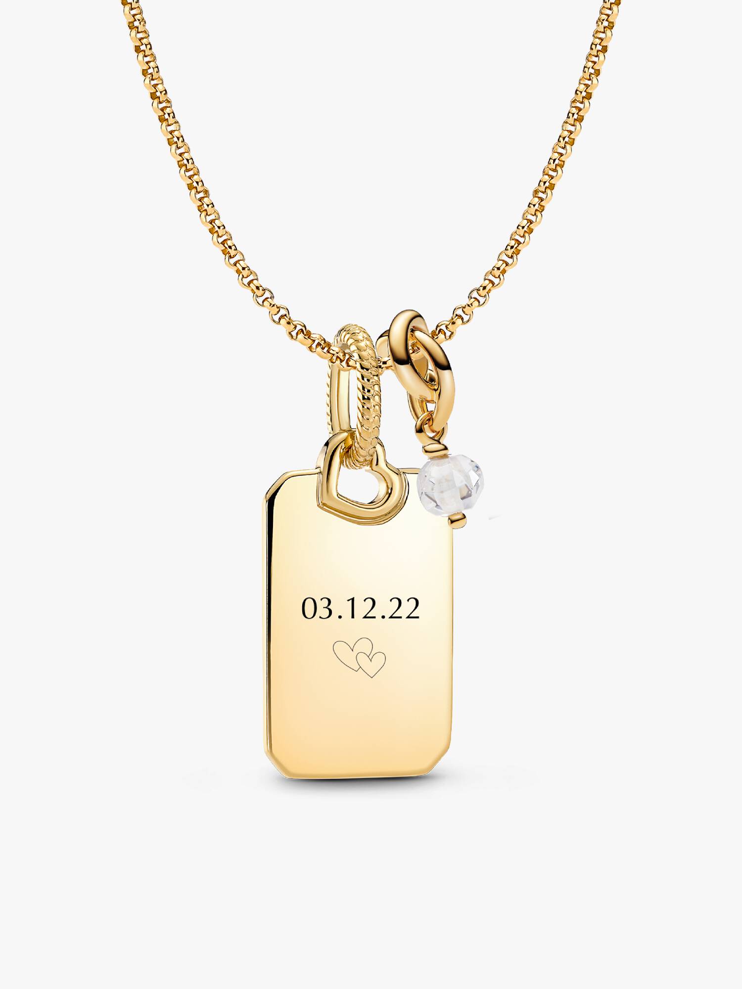 April Eternity Circle Engravable Pendant Necklace