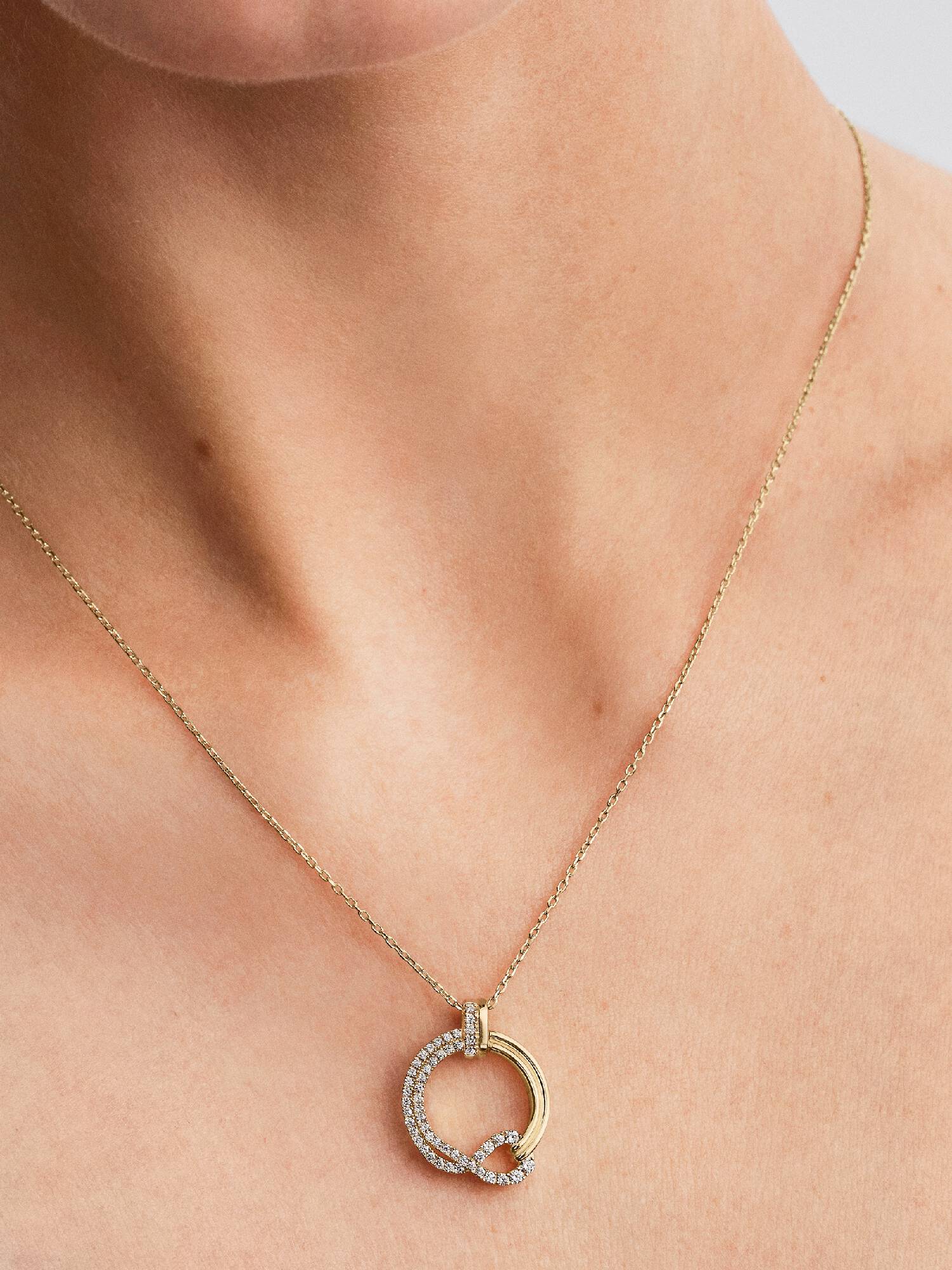 Collier à pendentif Cercle pavé de diamants cultivés en laboratoire Pandora Infinite