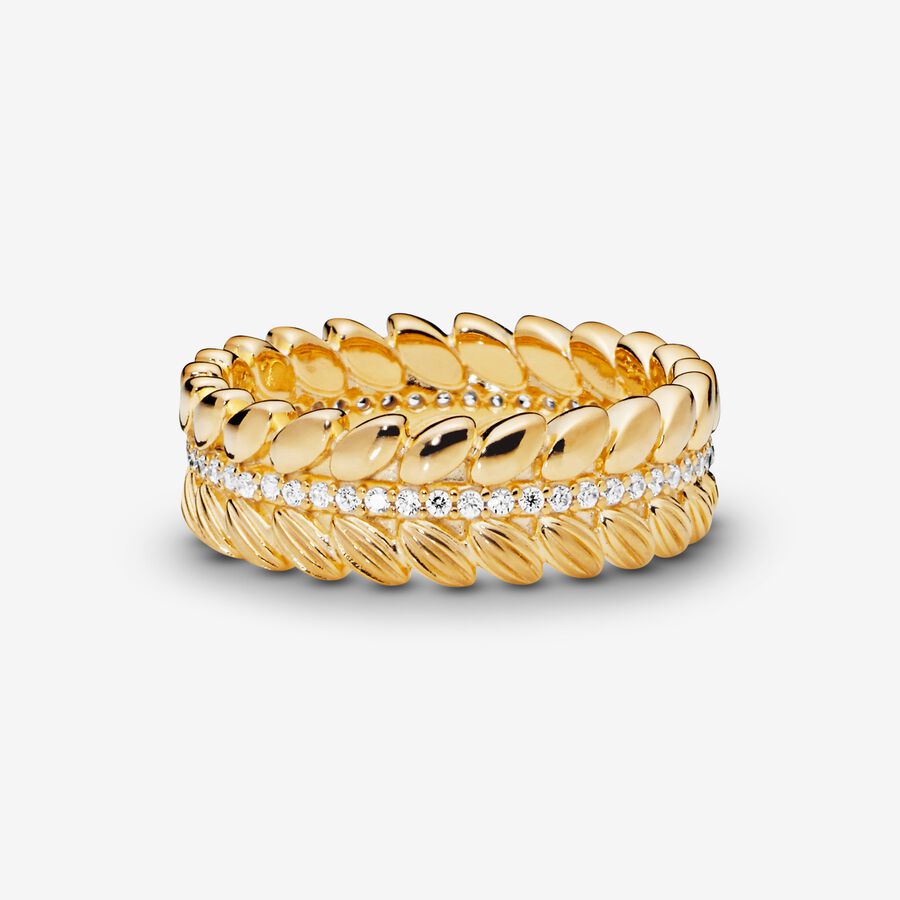FINAL SALE - Wheat Grains Band Ring | Gold plated | Pandora Canada