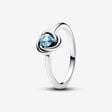 March Sea Aqua Blue Eternity Circle Ring