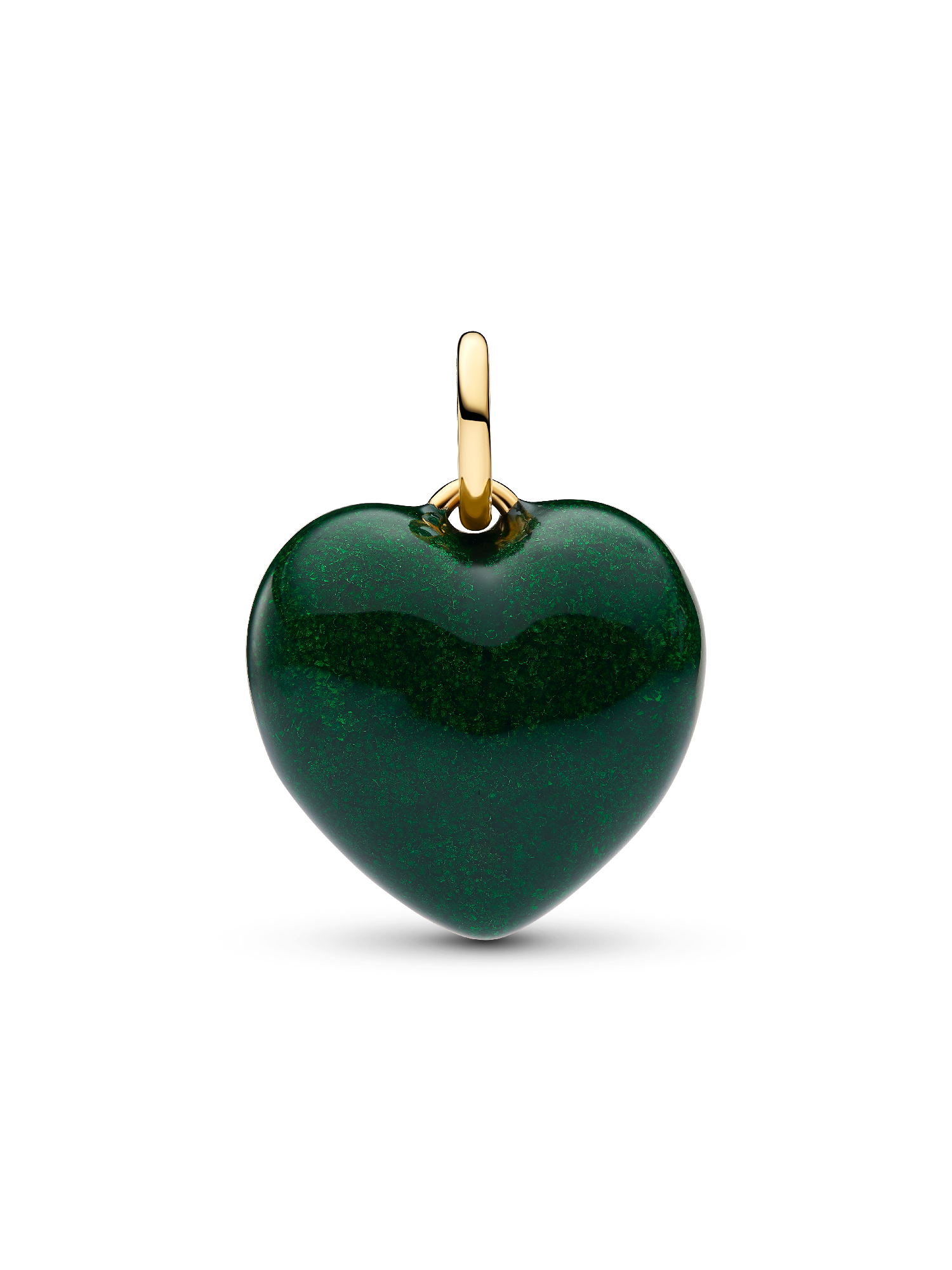 Green Puffy Heart Dangle Charm