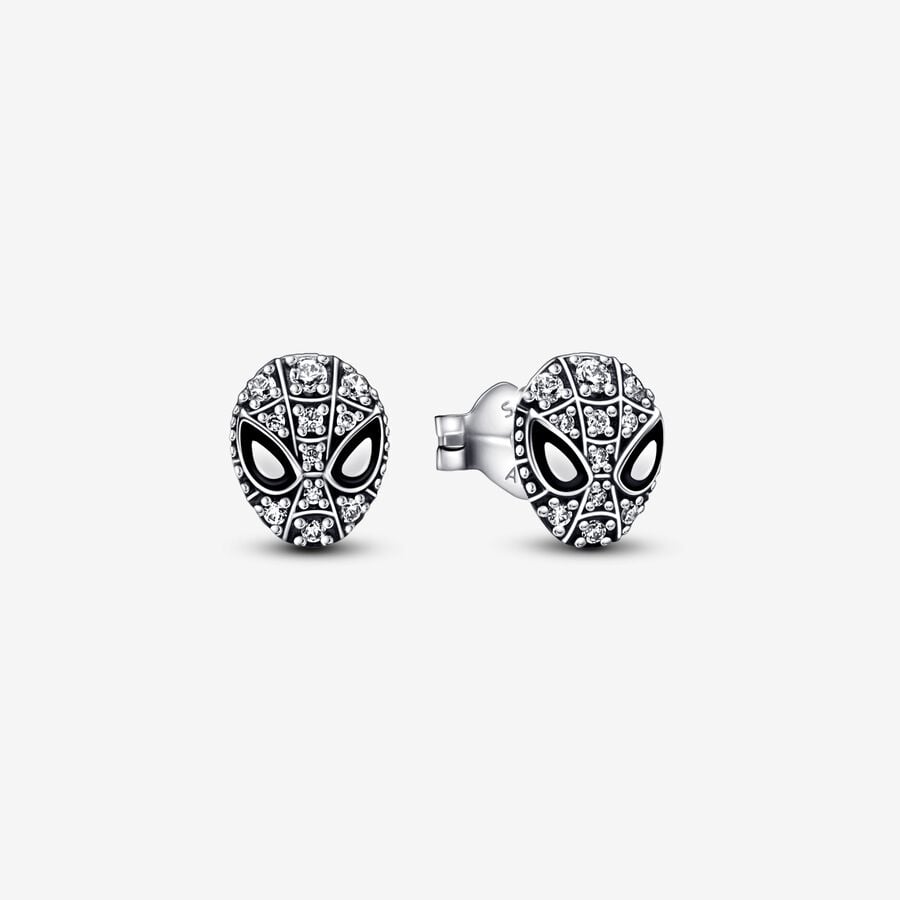 FINAL SALE - Marvel Spider-Man Mask Pavé Stud Earrings image number 0