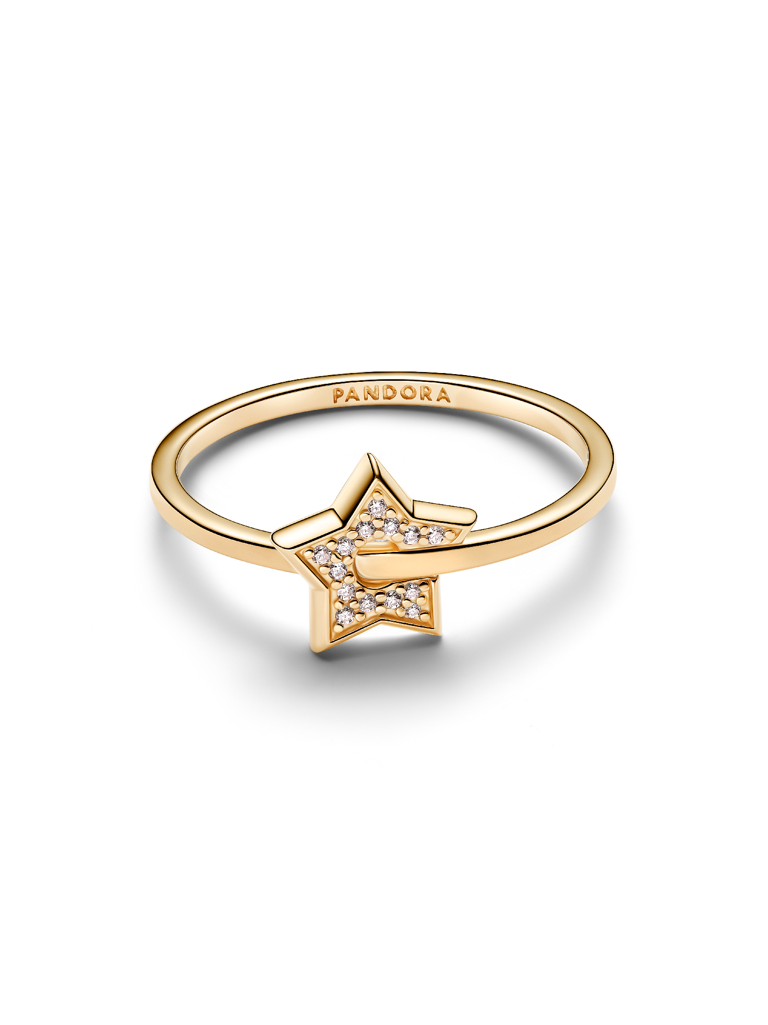 Pandora Talisman 14k Gold Lab-grown Diamond Pavé Star Ring