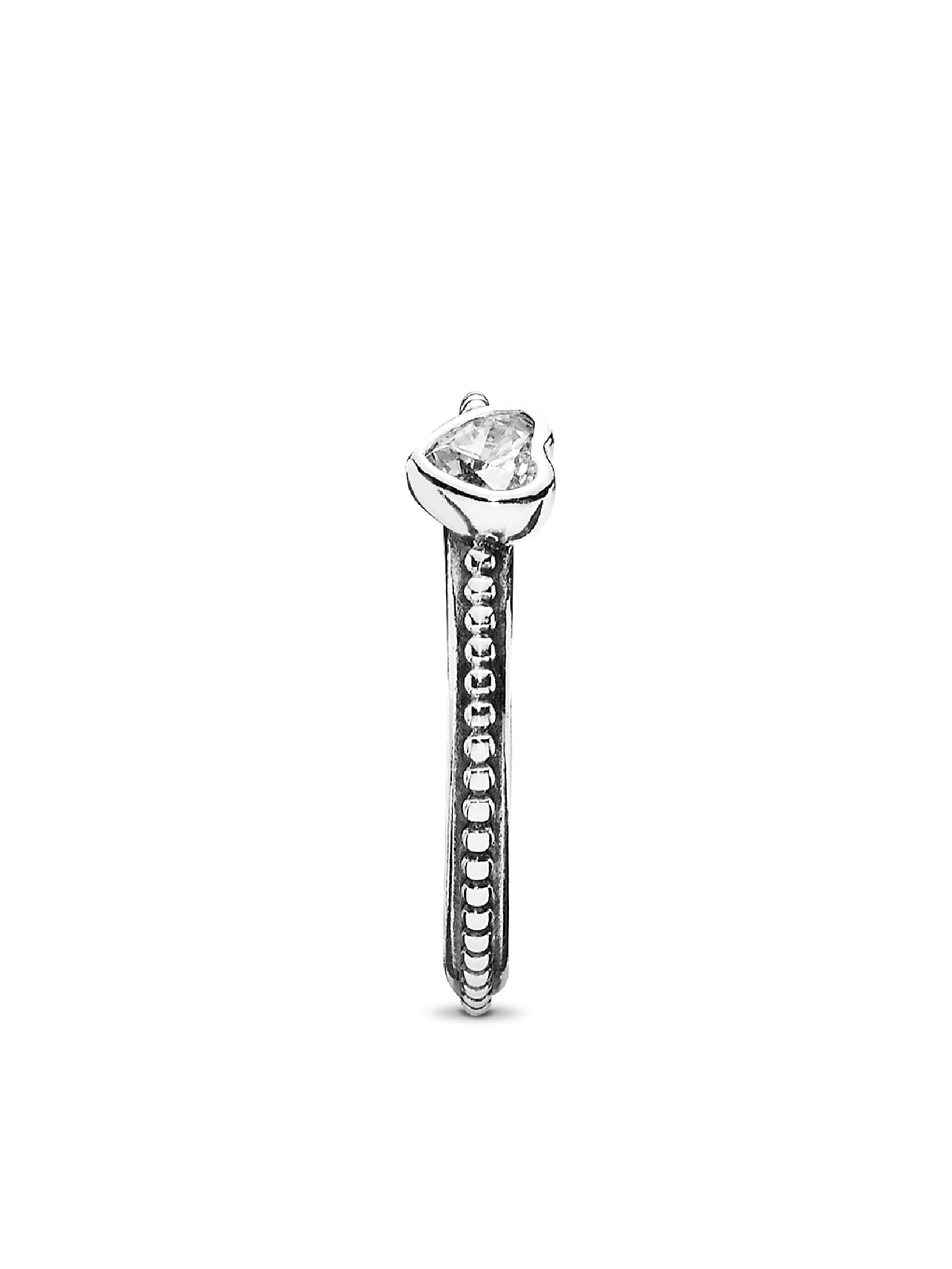Clear Heart Beaded Ring