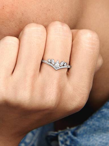 FINAL SALE - Sparkling Pear & Marquise Wishbone Ring