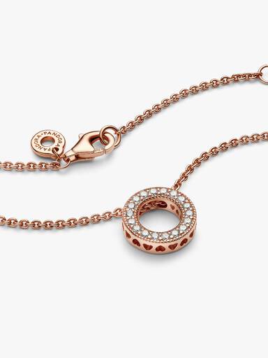 FINAL SALE - Pandora Logo Pavé Circle Collier Necklace