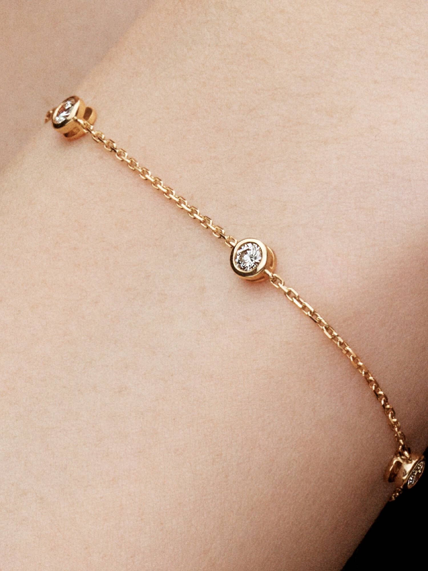 VENTE FINALE - Bracelet à diamants cultivés en laboratoire espacés en sertis clos Pandora Era
