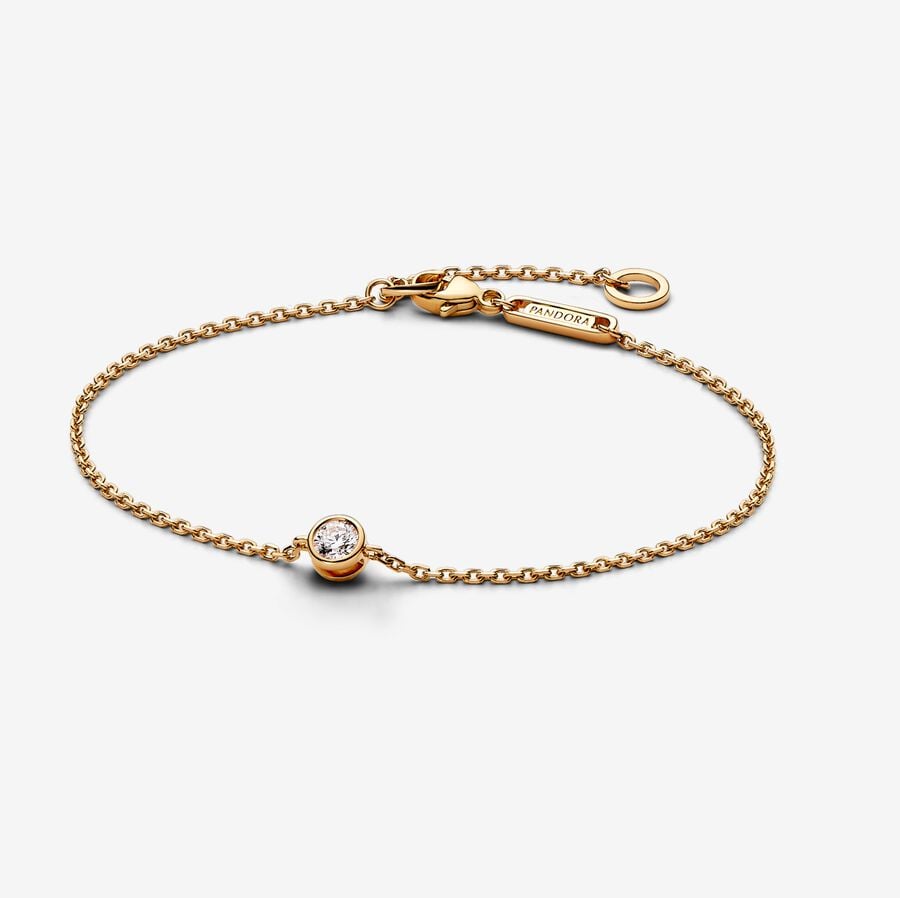 Pandora Era Lab-grown Diamond Bezel Chain Bracelet 0.15 carat tw 14k Gold image number 0