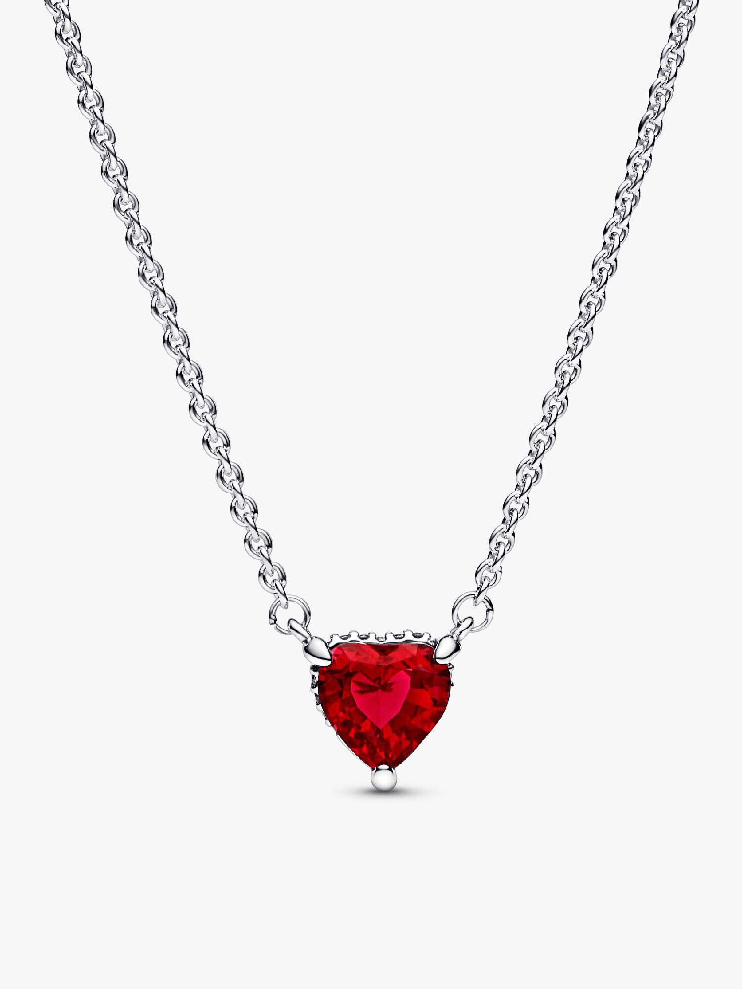 Collier à pendentif halo cœur et scintillant
