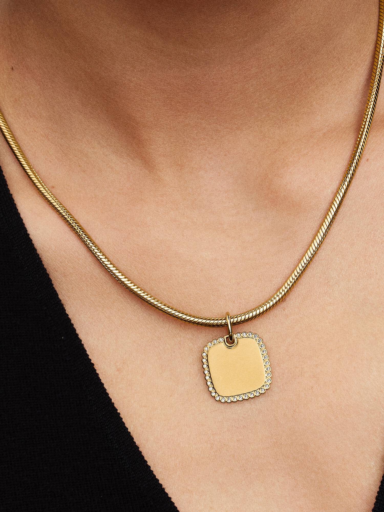 Pendentif étiquette carrée à graver