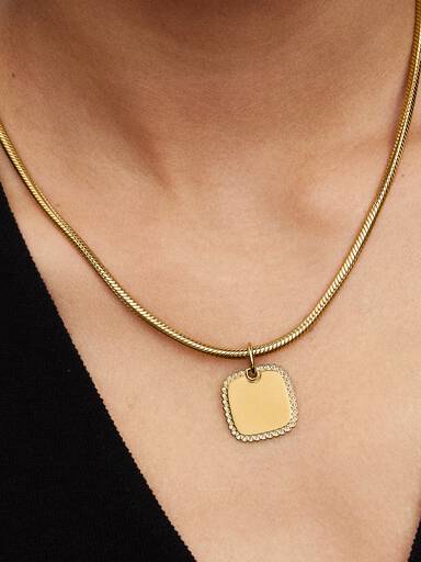 Pendentif étiquette carrée à graver