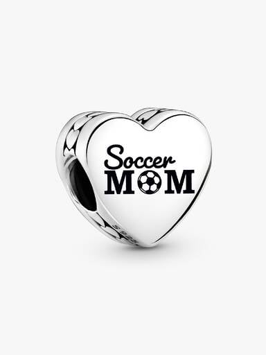 Charm en forme de cœur Maman de soccer