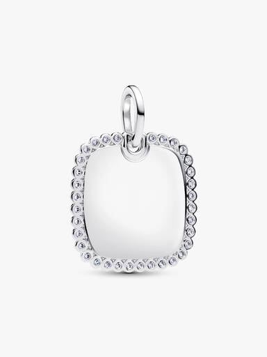 Pendentif étiquette carrée à graver
