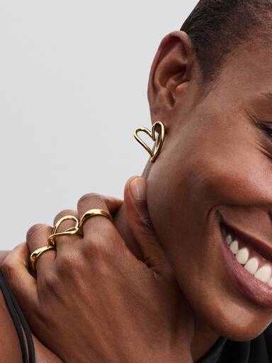 Organically Shaped Heart Large Hoop Earrings