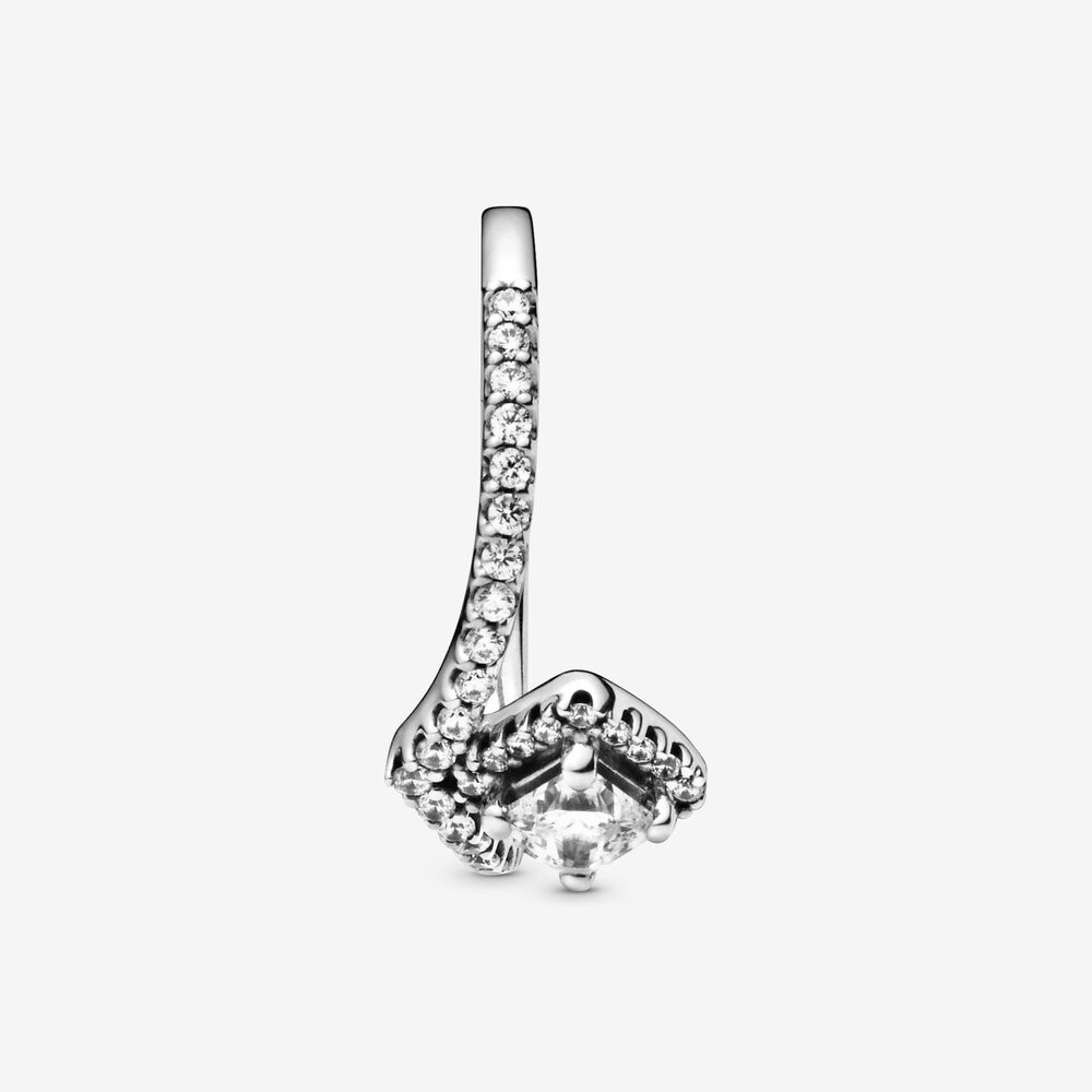 Square Sparkle Wishbone Ring | Silver | Pandora Canada