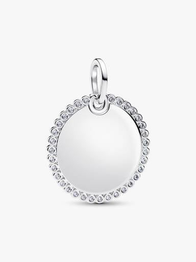 Pendentif étiquette ronde à graver