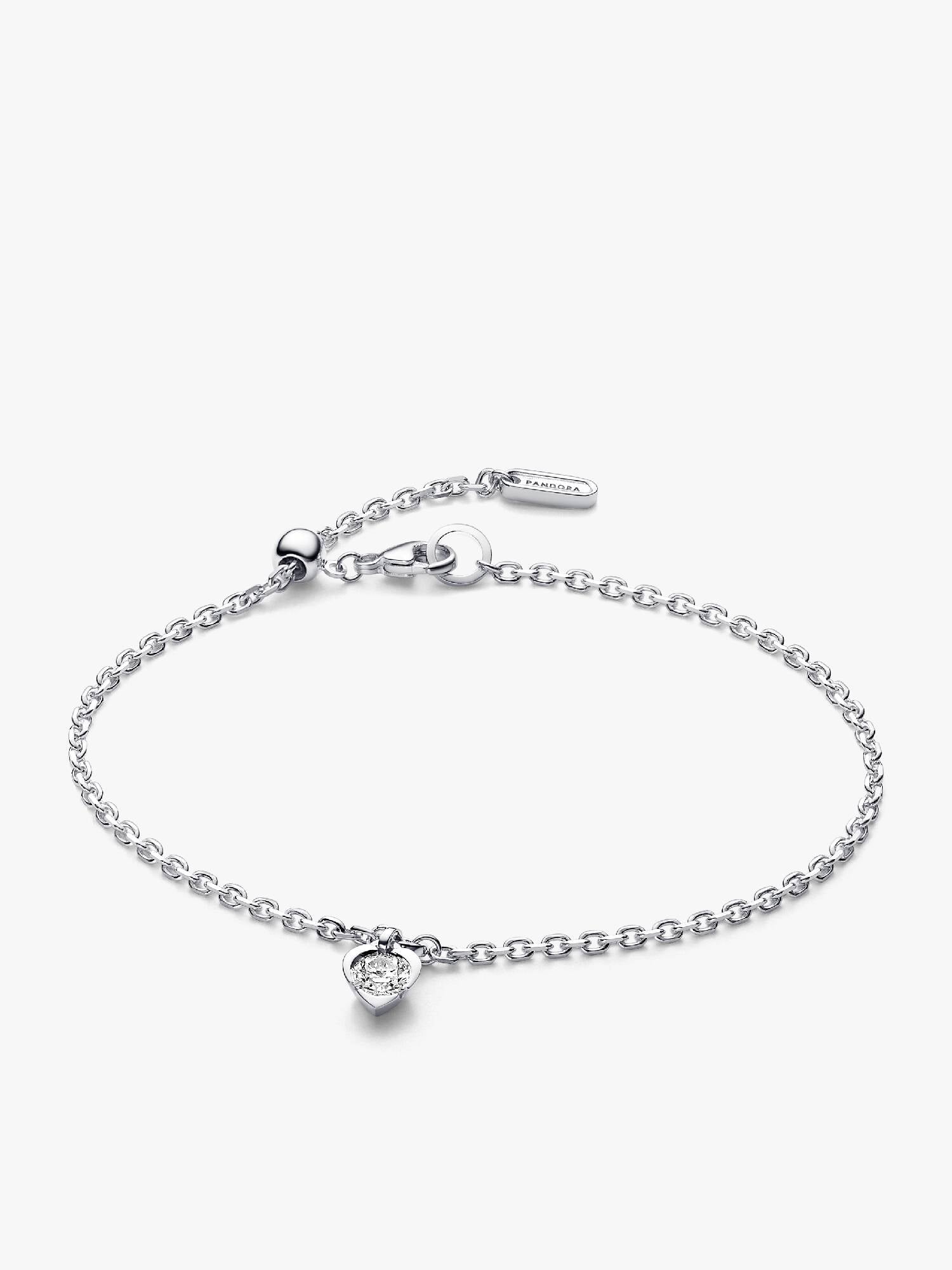 VENTE FINALE -  Bracelet en chaîne à diamant cultivé en laboratoire en forme de cœur Pandora Talisman