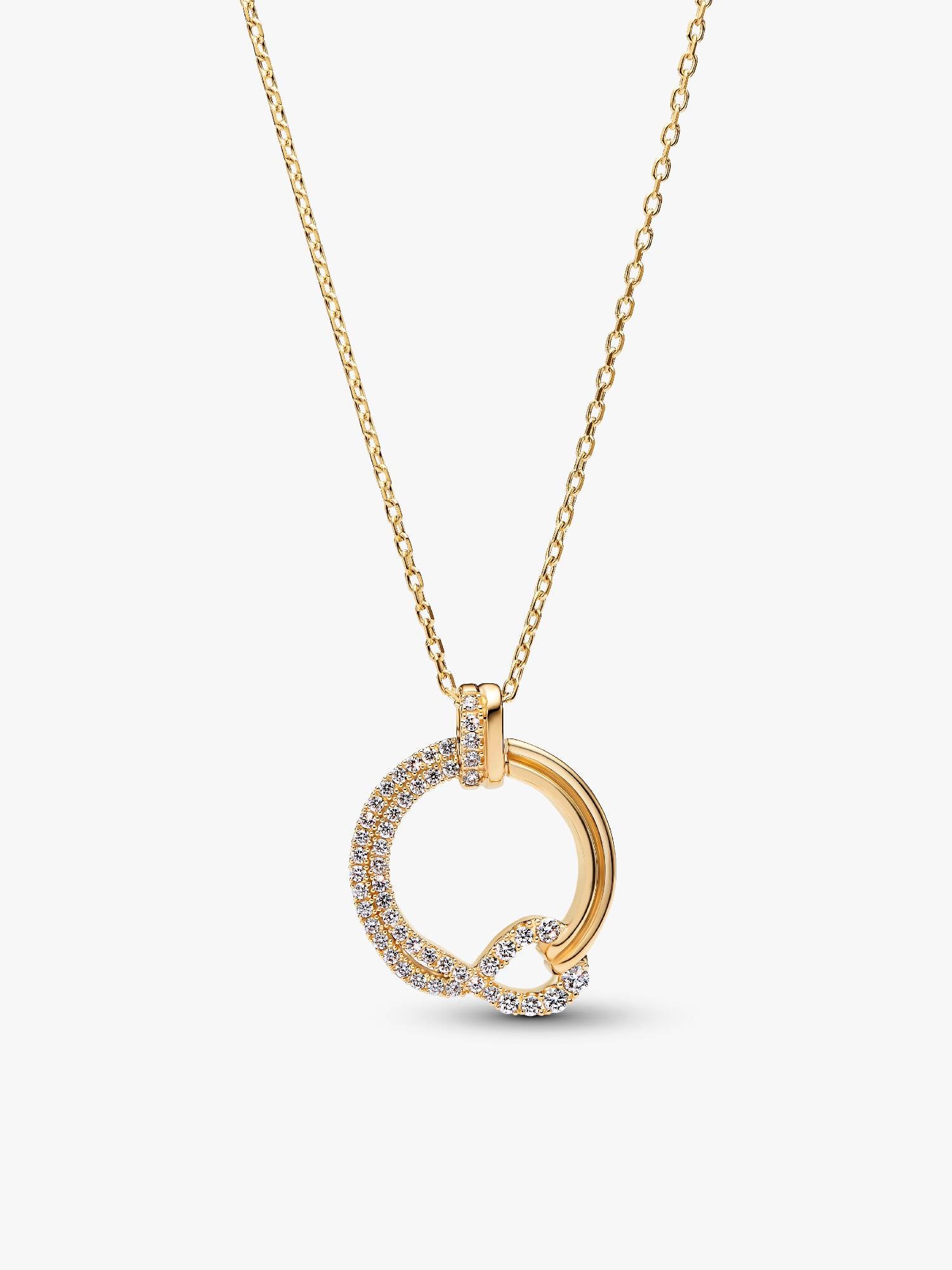 Collier à pendentif Cercle pavé de diamants cultivés en laboratoire Pandora Infinite
