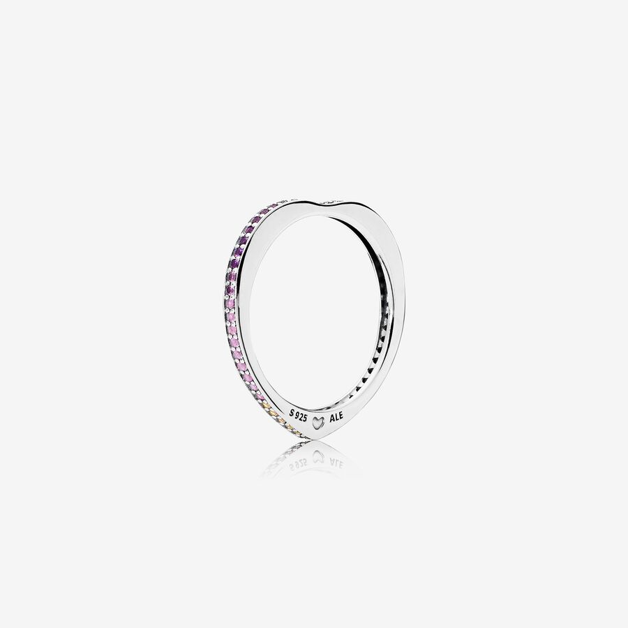 FINAL SALE - Limited Edition Arc of Love Ring, Multi-coloured CZ image number 0