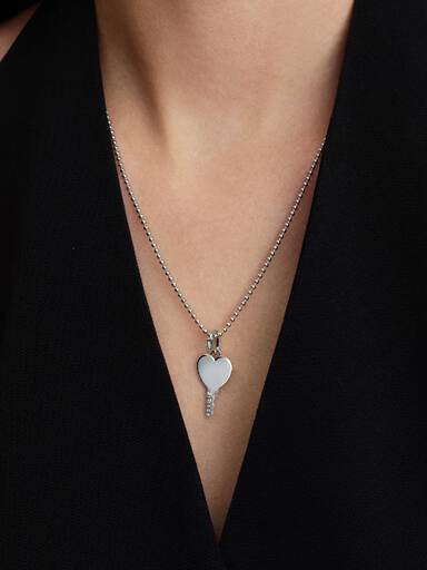 Pendentif Clé en forme de cœur gravable