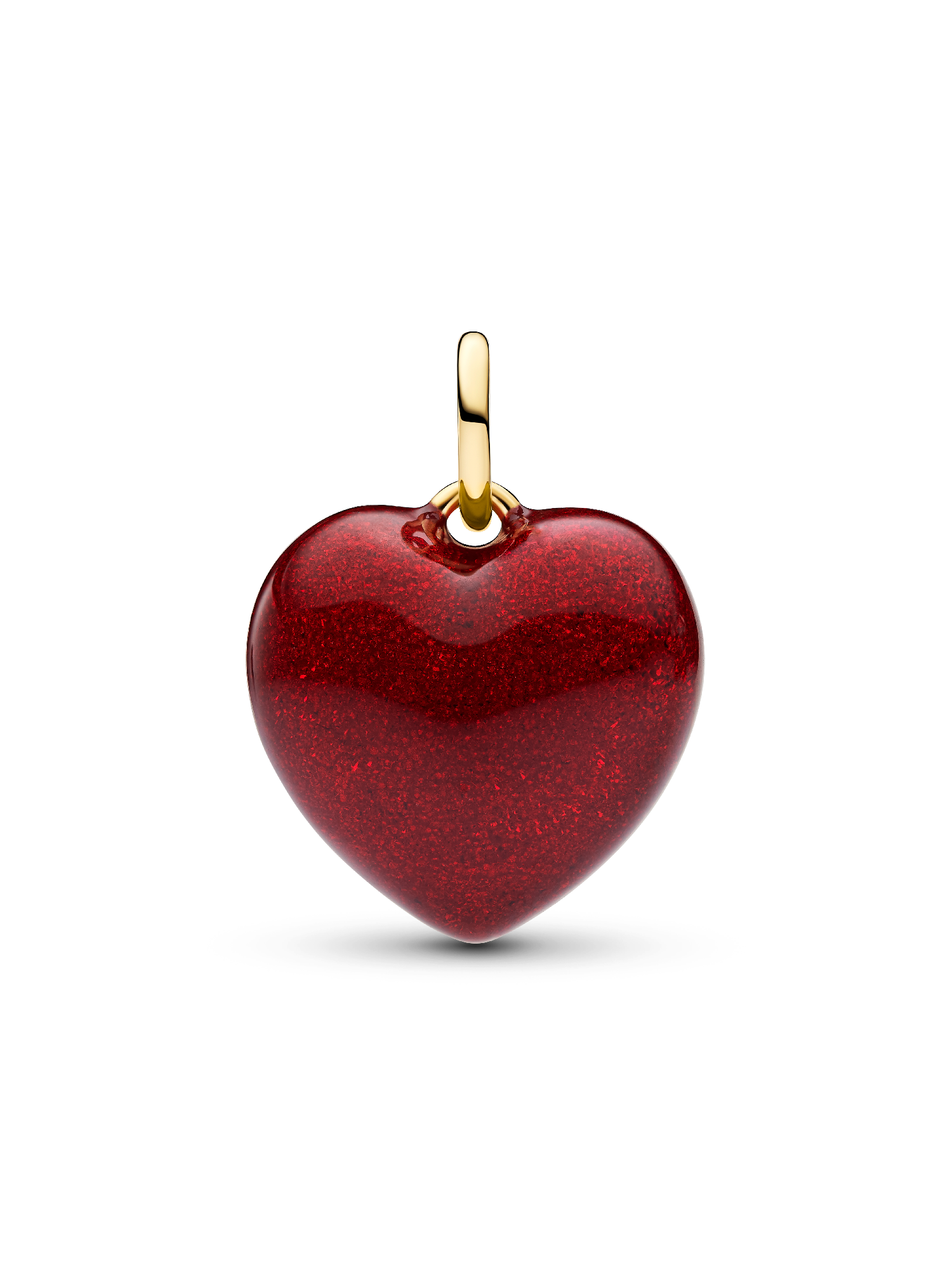 Red Puffy Heart Dangle Charm