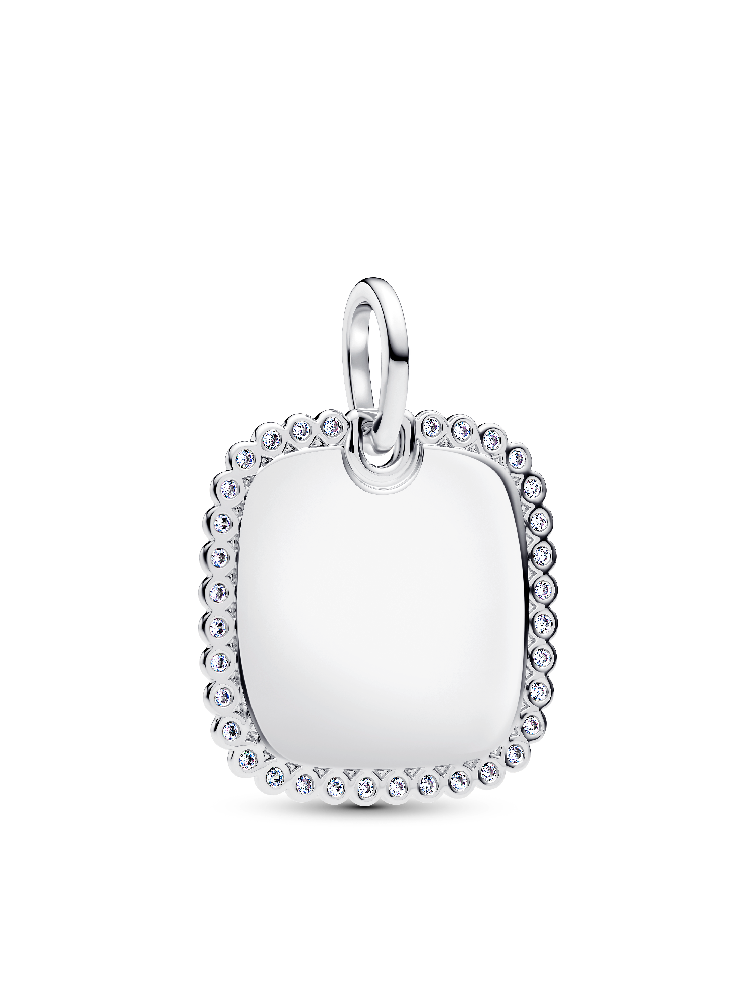 Collier à pendentif gravable carré scintillant