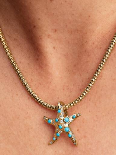 FINAL SALE - Sparkling Blue Starfish Dangle Charm