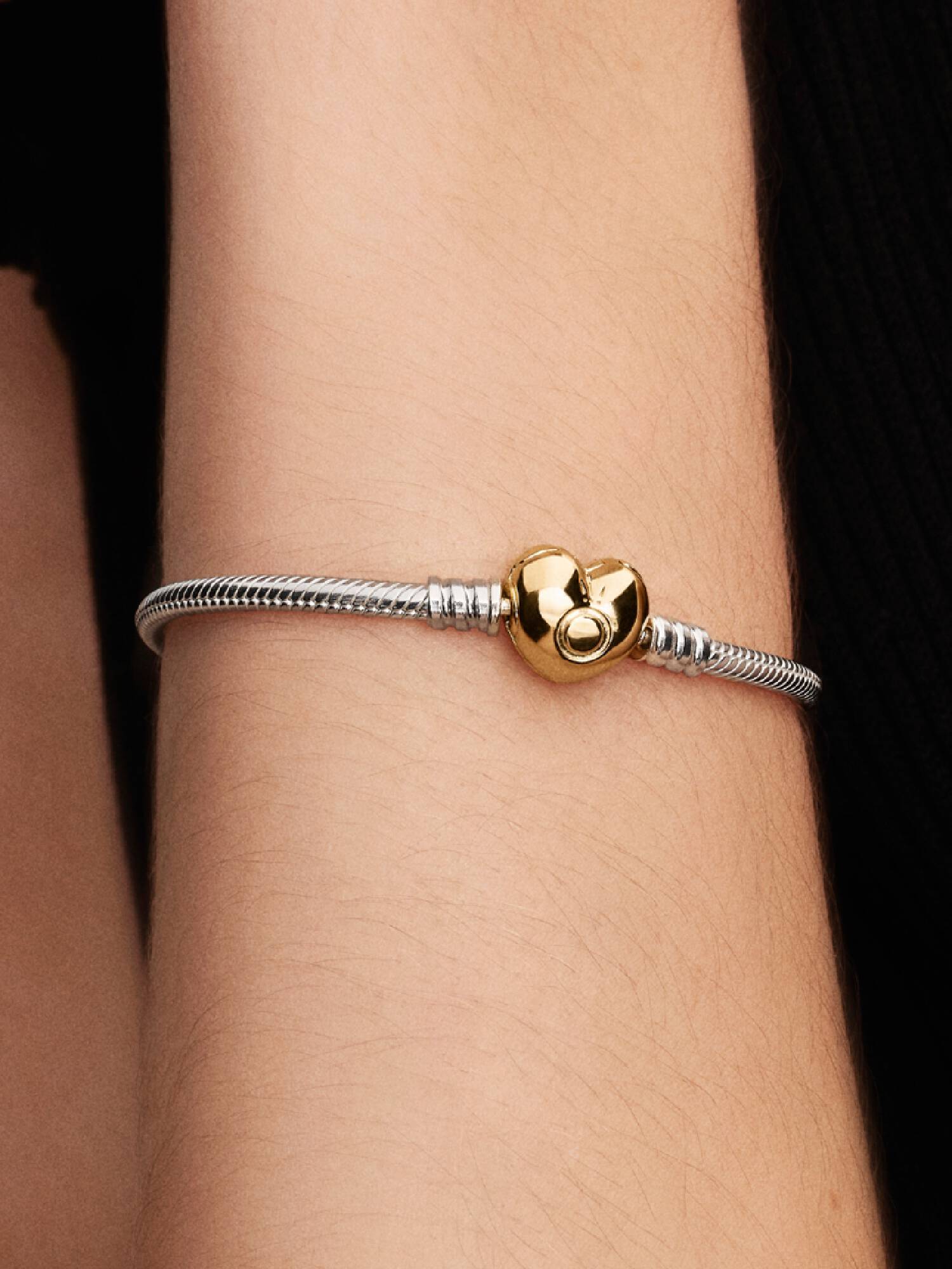 Bracelet à fermoir Cœur et à chaîne serpentine
