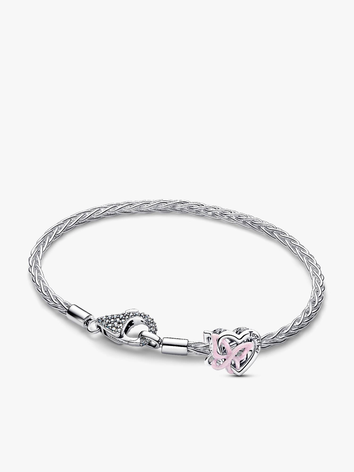 Entwined Heart & Butterfly Charm Bracelet Set