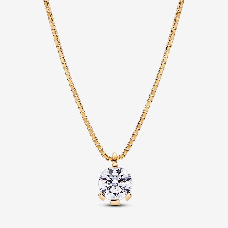 Pandora Nova diamant cultivé en laboratoire collier à pendentif avec 1,00 carat tw en or 14 K image number 0